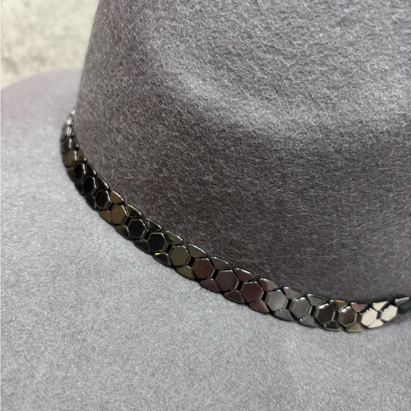 BCBGeneration Dark Grey Women’s Wool Fedora Floppy Hat - Picture 2 of 8